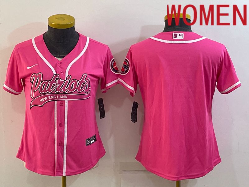 Women New England Patriots Blank Pink 2022 Nike Co branded NFL Jerseys